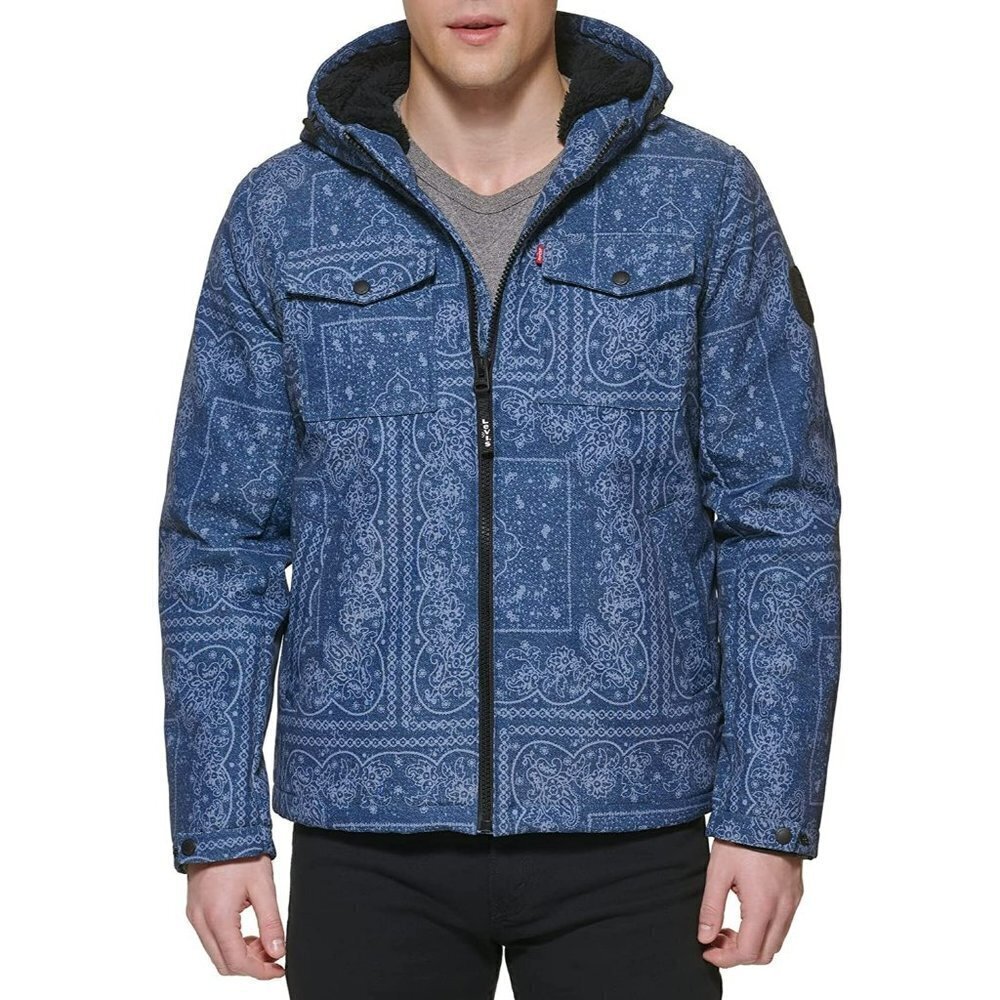 NWT Levi's Men's Soft Shell Two Pocket Sherpa Lined Hooded Trucker Jacket
